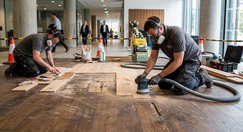 Our team working on Wood Floor Service projects in South Houston, TX