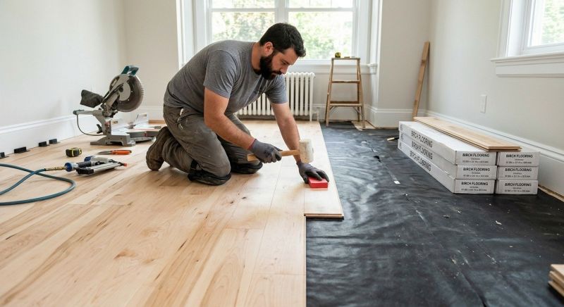 Birch Floor Installation in South Houston, TX