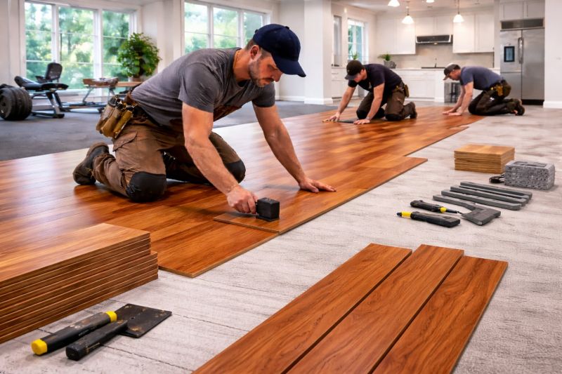 Cherry Floor Installation in Rosharon, TX