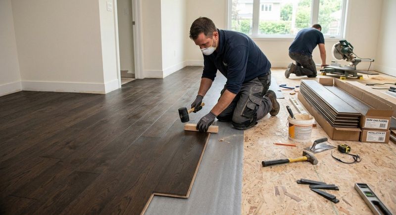 Dark Wood Floor Installation in South Houston, TX