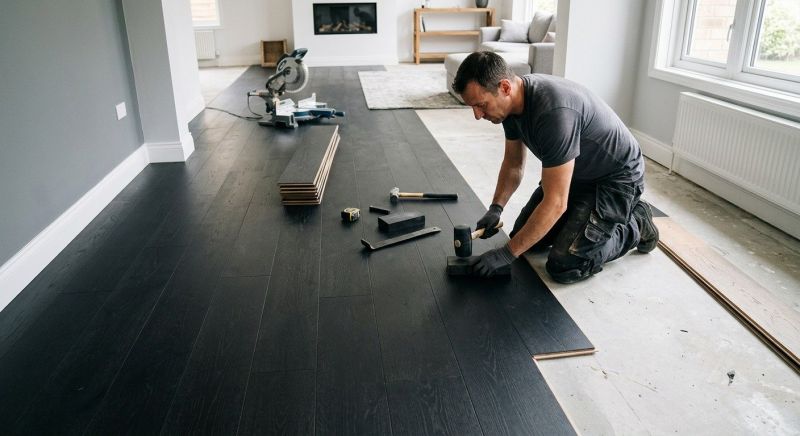 Dark Wood Floor Installation in South Houston, TX