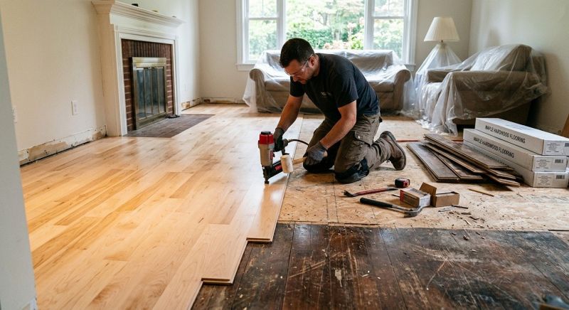 Maple Flooring Installation in Highlands, TX